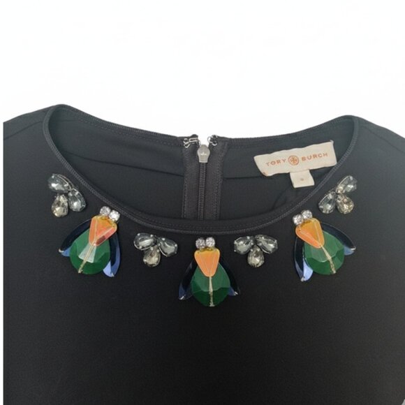 *Tory Burch Deena Embellished Long Sleeve Midi Dress – Black – Size S - Picture 4 of 7